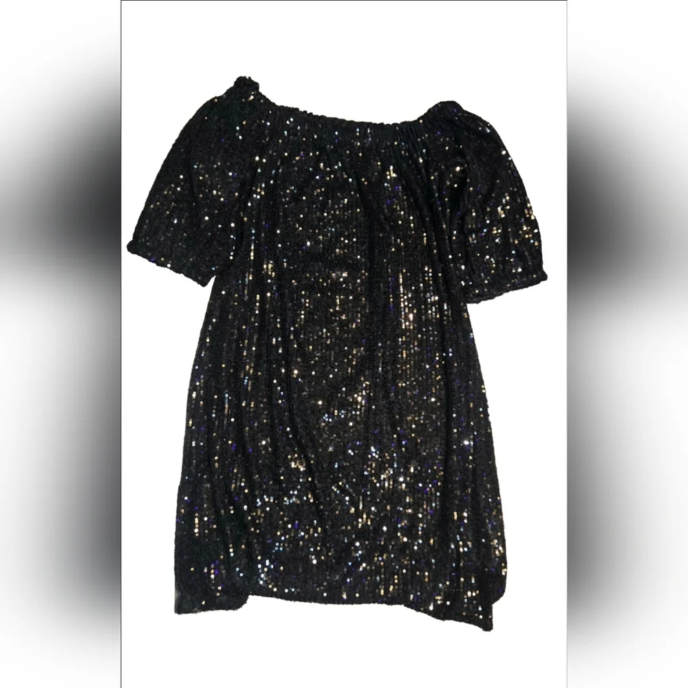 NWOT VENUS Black Sequin Strapless Dress Womens XS (Size 2) - Picture 2 of 3